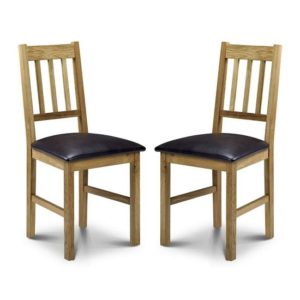 Calliope Wooden Dining Chair In Oiled Oak Finish In A Pair