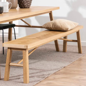 Galveston Wooden Dining Bench In Matt Oak