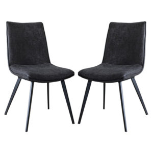 Honks Grey Faux Leather Dining Chairs In A Pair