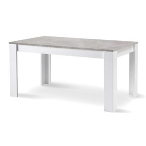 Lorenz Dining Table In Gloss White And Grey Marble Effect