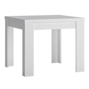 Lyon 90cm Extending High Gloss Dining Table In White