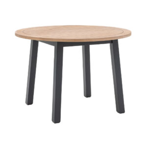 Elvira Round Wooden Dining Table In Oak And Meteror