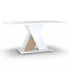 Enna High Gloss Dining Table Rectangular In White