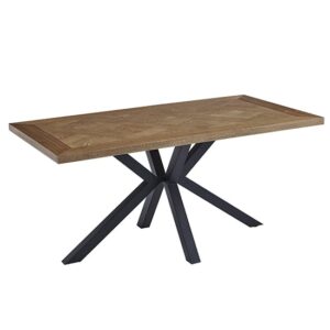 Hazen Wooden Dining Table In Medium Oak Veneer