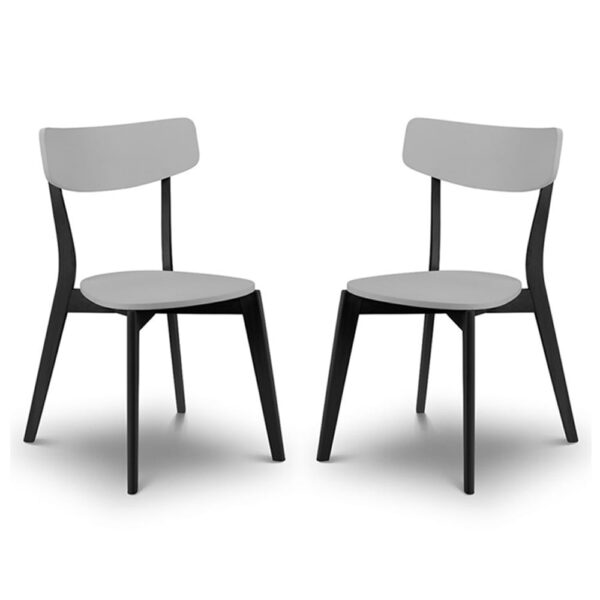 Calah Grey And Black Wooden Dining Chairs In Pair