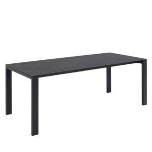 Brockport Ceramic Glass Dining Table Rectangular In Black