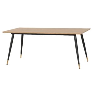 Hanover Wooden Dining Table Large With Black Legs In Oak