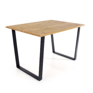 Tilston Wooden Large Rectangular Dining Table In Oak And Black