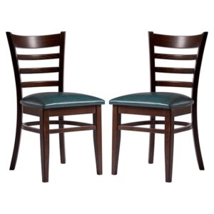 Sarnia Lascari Vintage Teal Faux Leather Dining Chairs In Pair