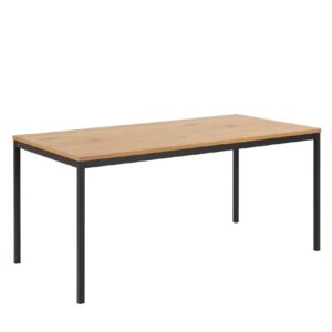 Sparks Wooden Dining Table Rectangular In Oak And Black